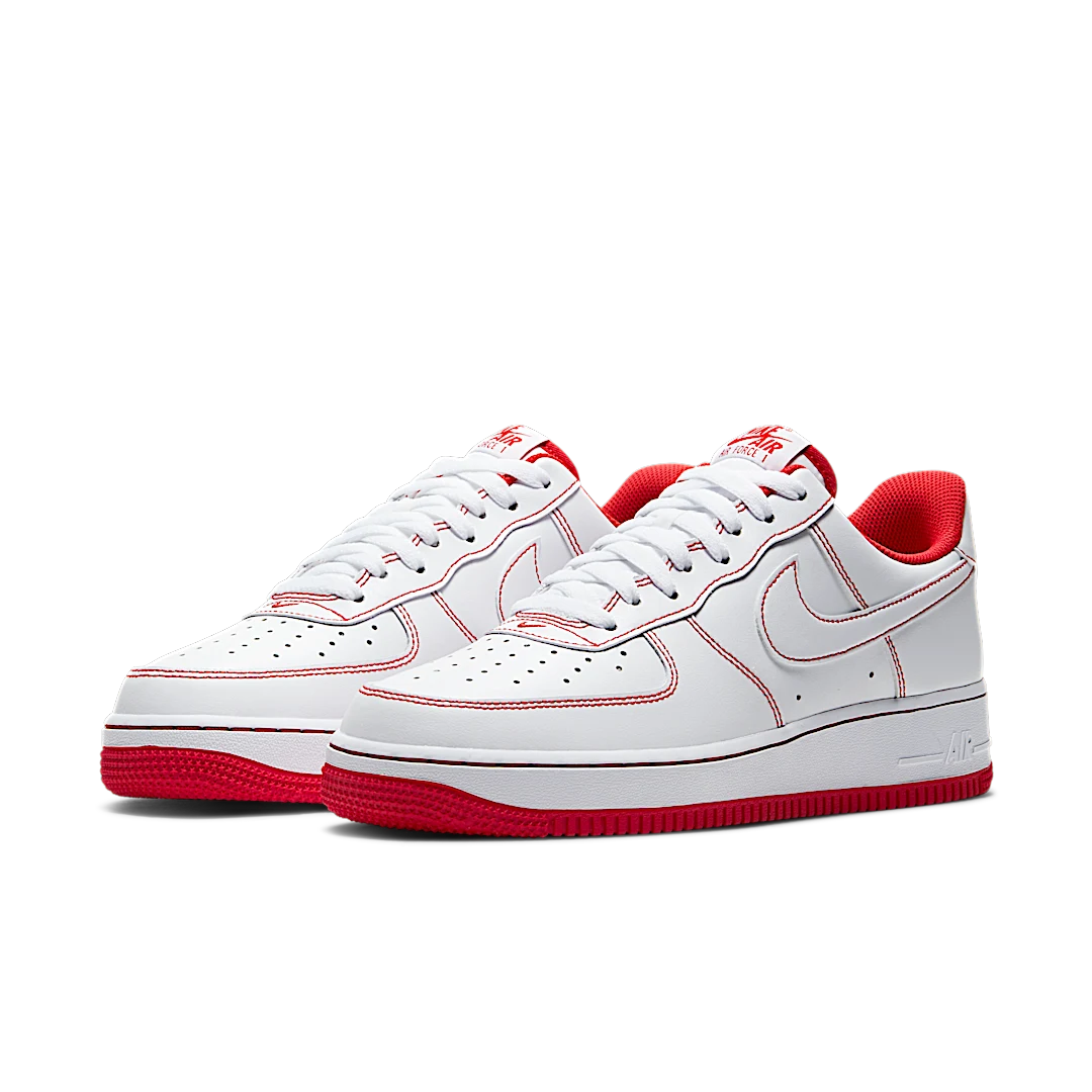 Overkicks - Nike Air Force 1 Low 07 White University Red (CV1724-100) - vista trasera