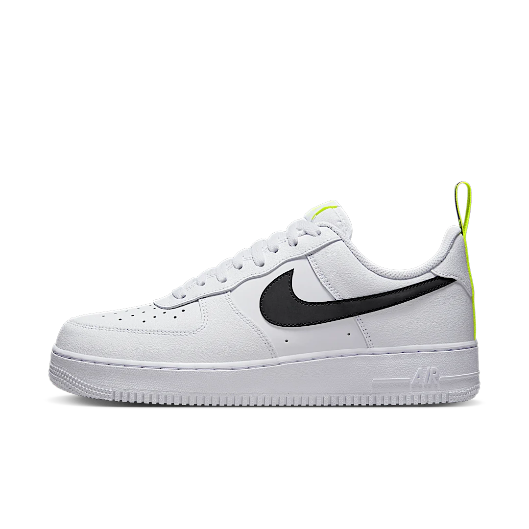 Overkicks - Nike Air Force 1 Low 07 White Volt Black (DZ4510-100) - vista lateral
