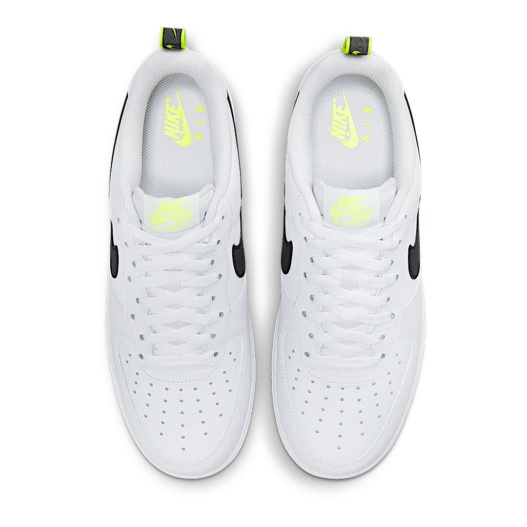 Overkicks - Nike Air Force 1 Low 07 White Volt Black (DZ4510-100) - par completo