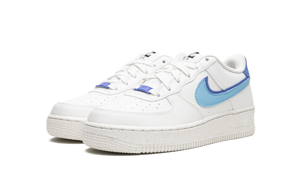 Overkicks - Nike Air Force 1 Low 82 Double Swoosh White Medium Blue (GS) (DQ0359-100) - imagen 2