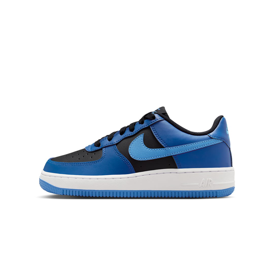Overkicks - Nike Air Force 1 Low Black Court Blue (GS) (CT3839-012) - vista lateral
