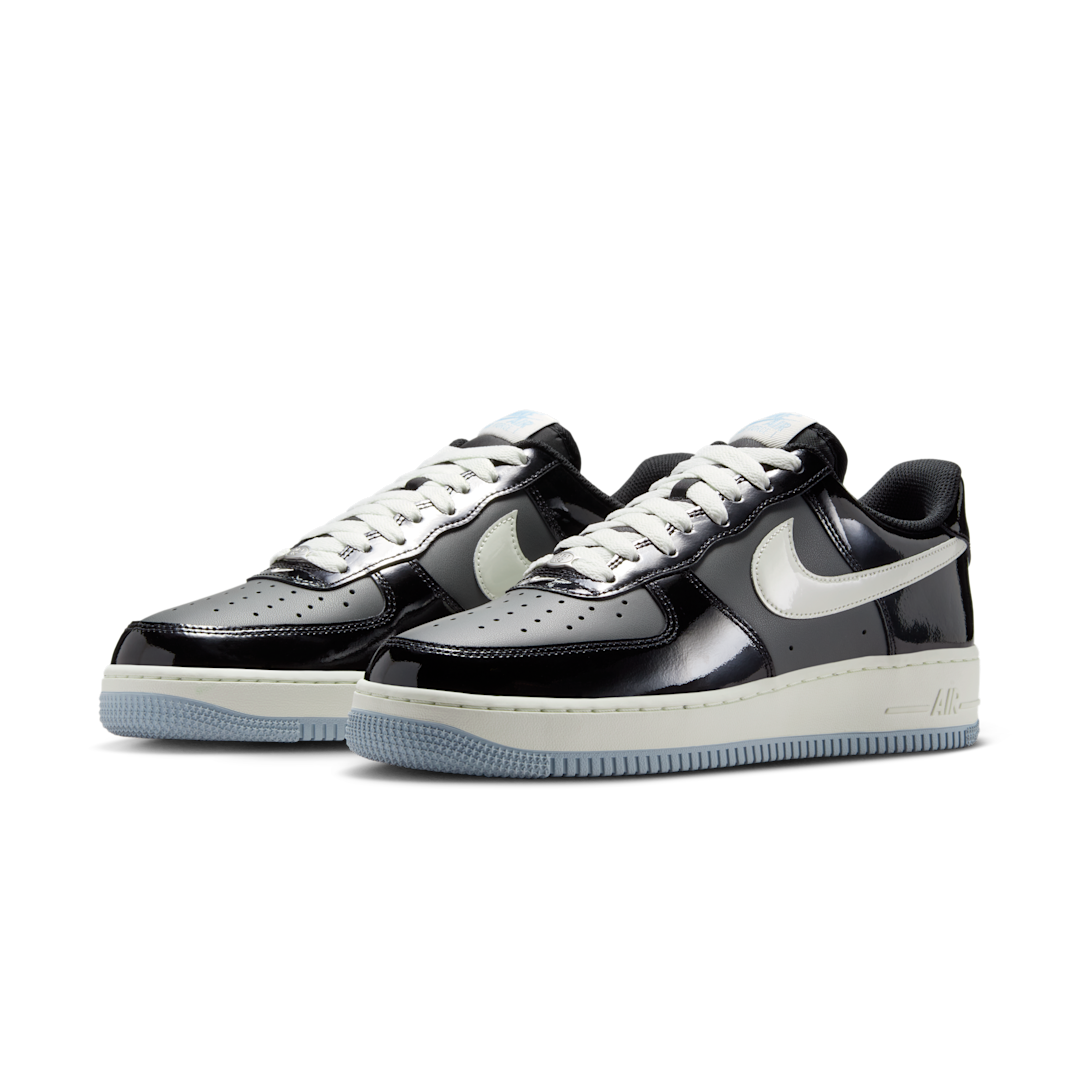 Overkicks - Nike Air Force 1 Low Black Iron Grey Patent (IB7676-001) - vista trasera