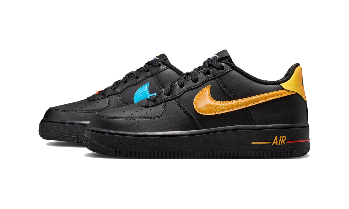 Overkicks - Nike Air Force 1 Low Black Multi-Color (IM7742-001) - vista lateral