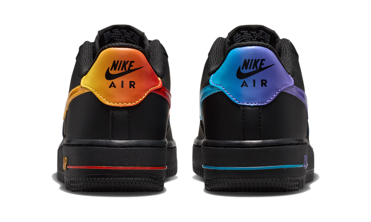 Overkicks - Nike Air Force 1 Low Black Multi-Color (IM7742-001) - detalle talón