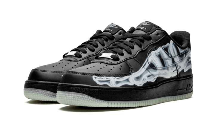 Overkicks - Nike Air Force 1 Low Black Skeleton Halloween (2019) (BQ7541-001) - vista trasera
