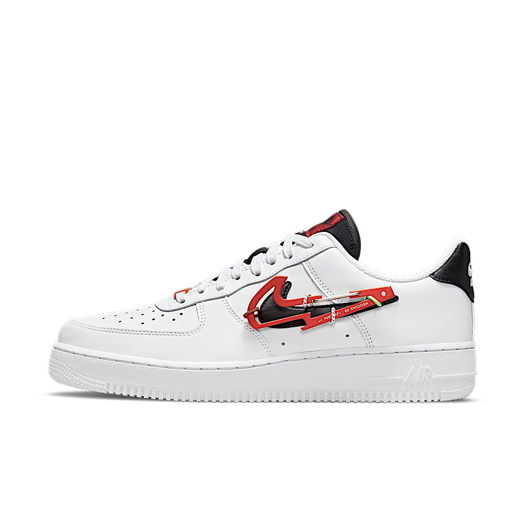 Overkicks - Nike Air Force 1 Low Carabiner Swoosh Red (DH7579-100) - vista lateral