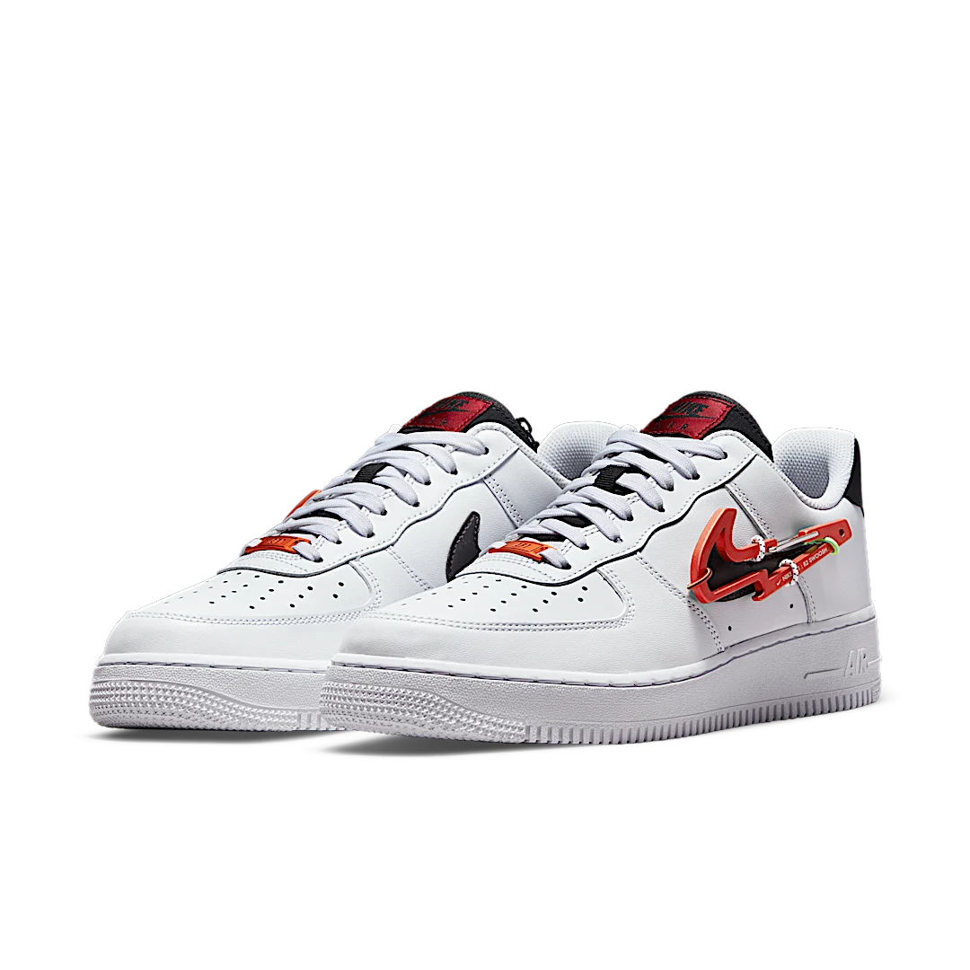 Overkicks - Nike Air Force 1 Low Carabiner Swoosh Red (DH7579-100) - vista trasera