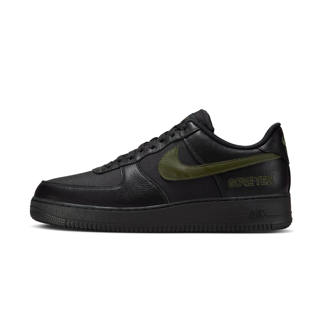 Overkicks - Nike Air Force 1 Low Gore-Tex Black Cargo Khaki (HV3959-010) - vista lateral