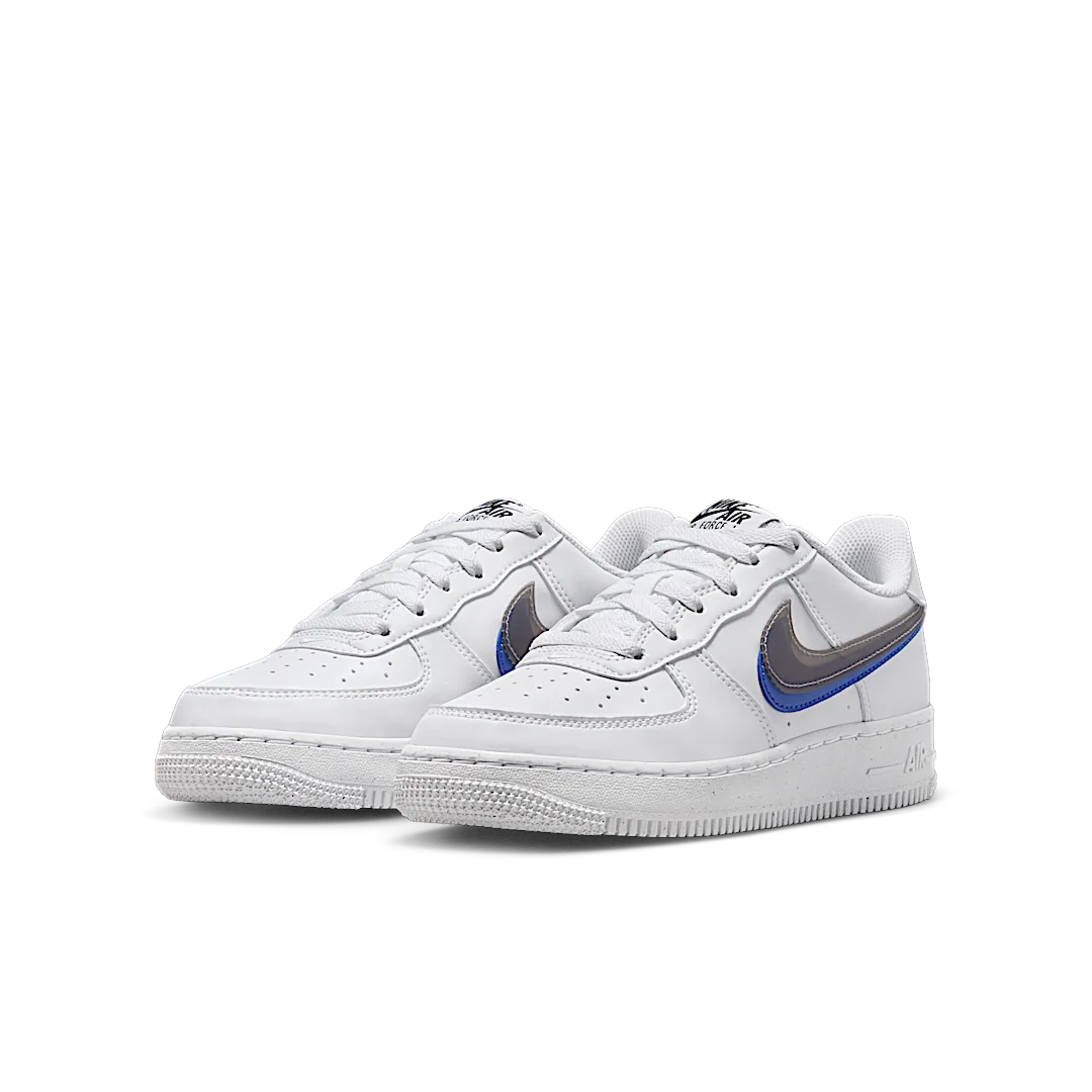 Overkicks - Nike Air Force 1 Low Impact Next Nature Double Swoosh White Black Blue (FD0688-100) - vista trasera
