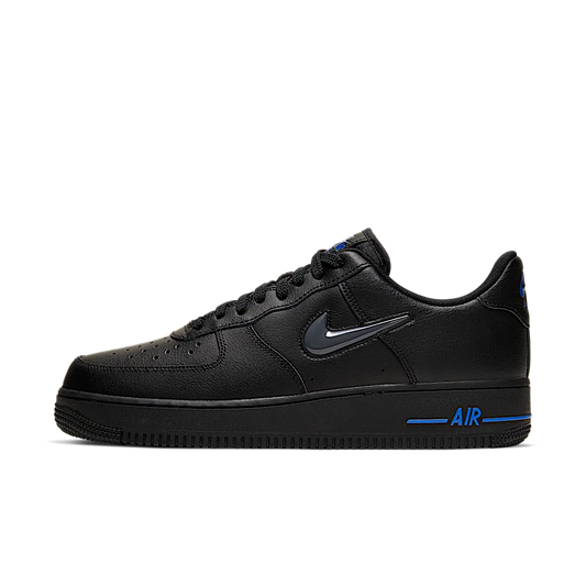 Overkicks - Nike Air Force 1 Low Jewel Black Grey Royal (CT3438-002) - vista lateral