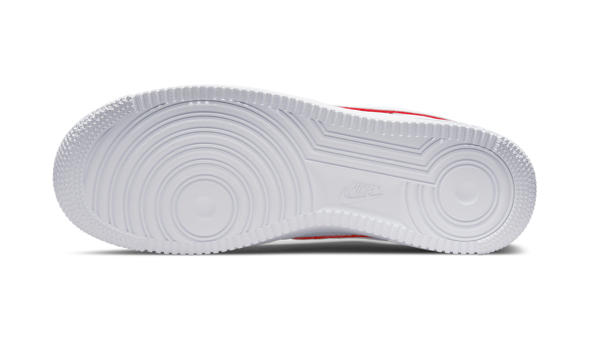Overkicks - Nike Air Force 1 Low Just Do It White Noble Green Metallic Silver University Red (DQ0791-100) - par completo