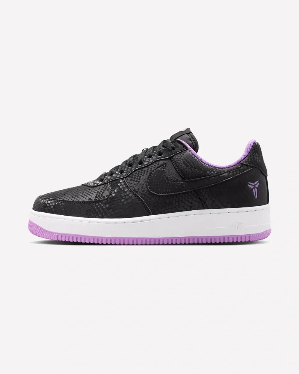 Overkicks - Nike Air Force 1 Low Kobe Bryant Forever Black Purple Stardust (IB0018-007) - vista lateral