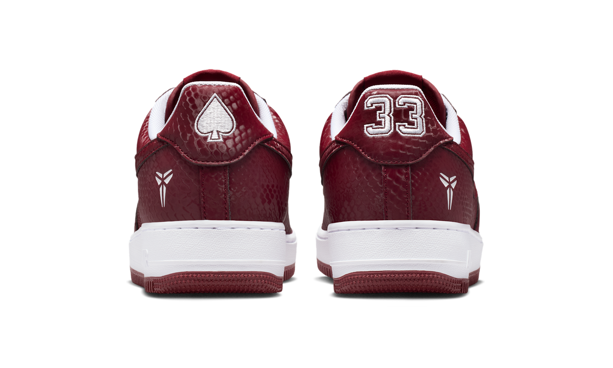 Overkicks - Nike Air Force 1 Low Kobe Bryant Forever Lower Merion Away (IB0018-600) - detalle talón