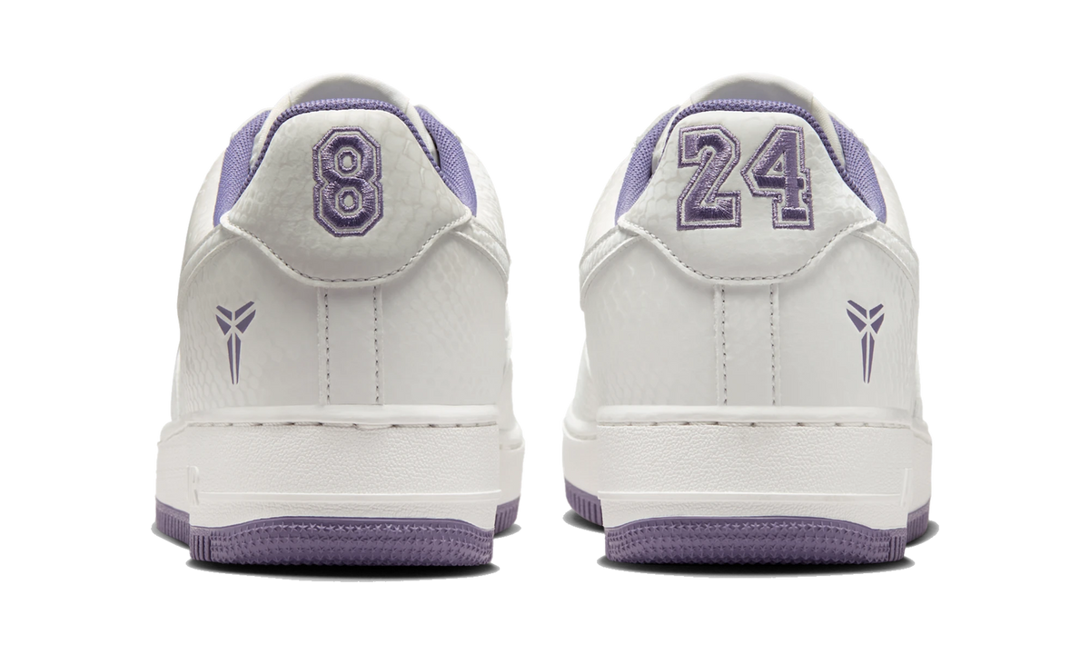 Overkicks - Nike Air Force 1 Low Kobe Bryant Forever Summit White Daybreak (IB0018-102) - detalle talón