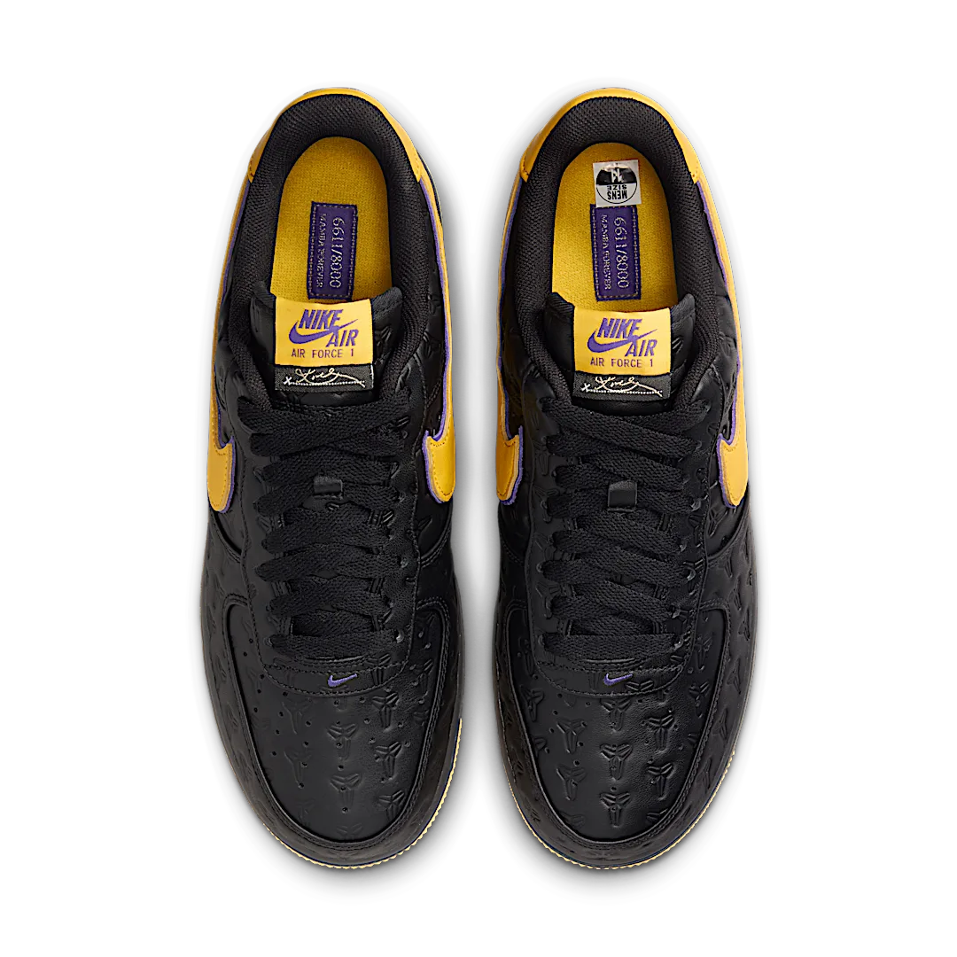 Overkicks - Nike Air Force 1 Low Kobe Bryant Lakers Away (Numbered Edition of 8000) (HV5122-001) - par completo