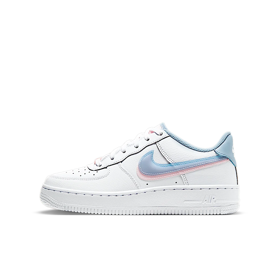 Overkicks - Nike Air Force 1 Low LV8 Double Swoosh Light Armory Blue (CW1574-100) - vista lateral