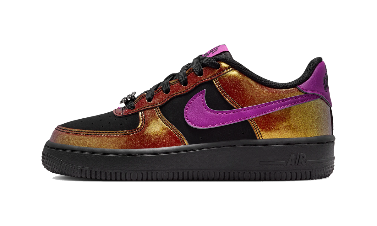 Overkicks - Nike Air Force 1 Low LV8 Glam Rock Black Bold Berry (IQ2736-001) - vista lateral