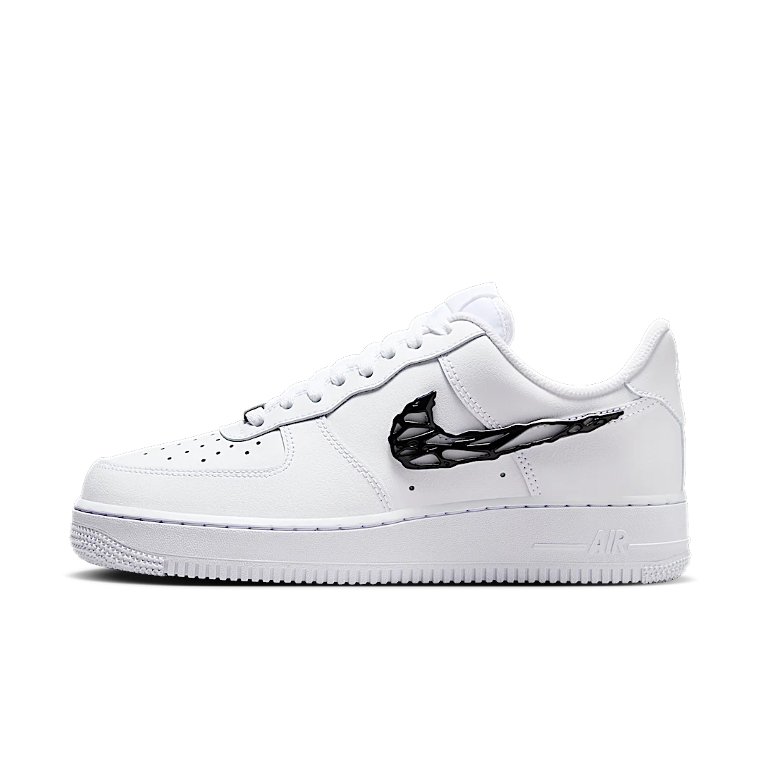 Overkicks - Nike Air Force 1 Low Liquid Metal Swoosh (IF1686-101) - vista lateral