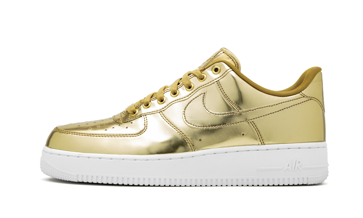 Overkicks - Nike Air Force 1 Low Metallic Gold (CQ6566-700) - vista lateral