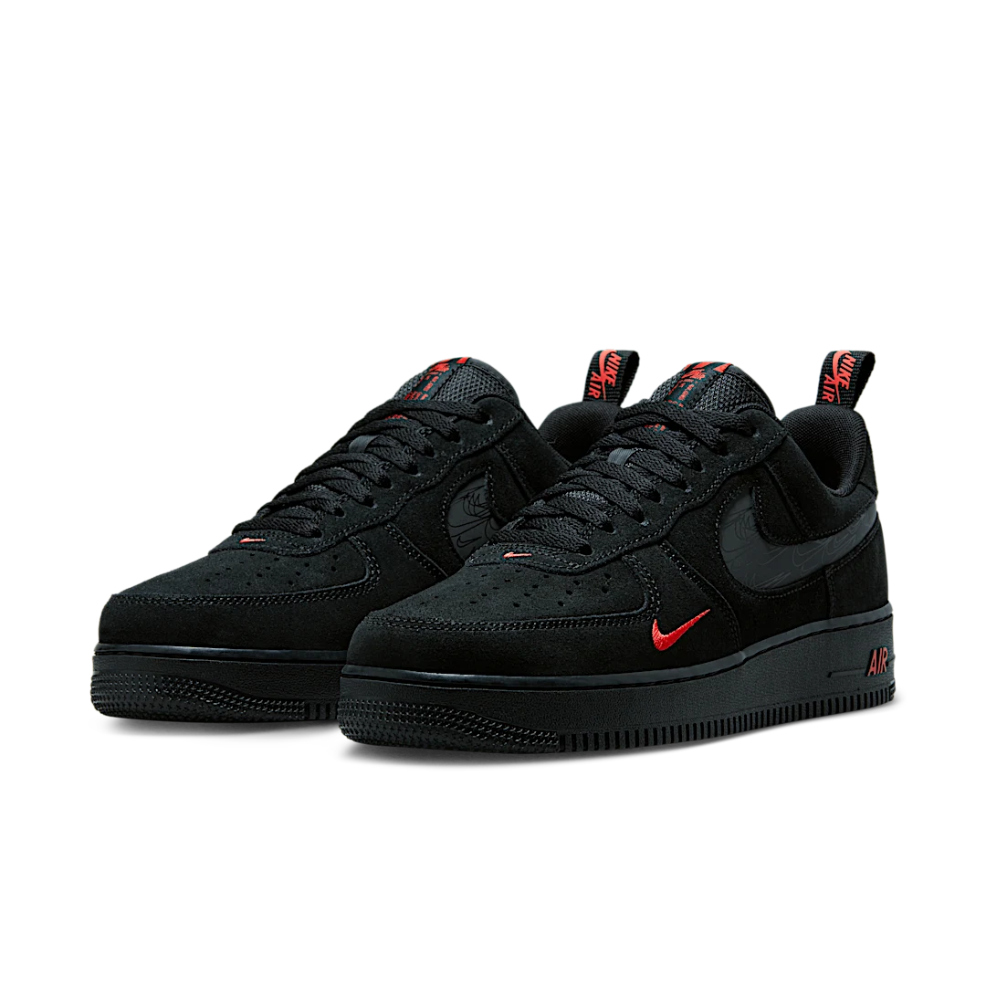 Overkicks - Nike Air Force 1 Low Multi-Swoosh Black Crimson (DZ4514-001) - vista trasera