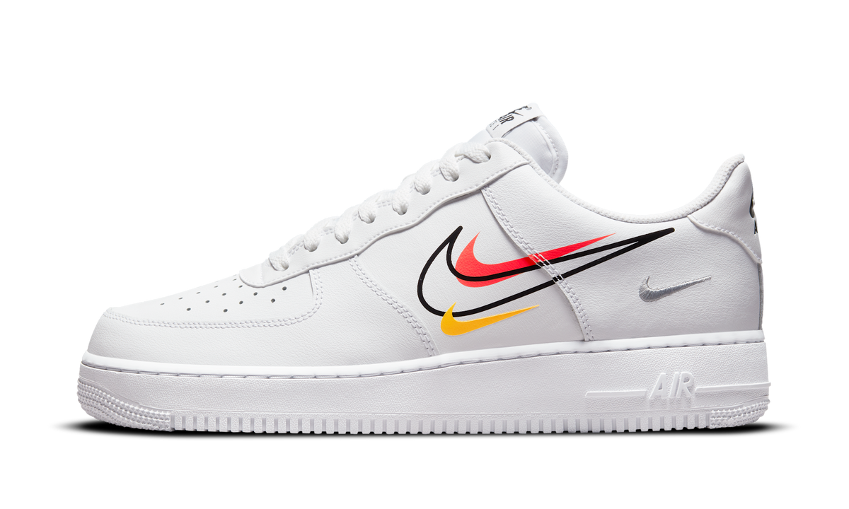 Overkicks - Nike Air Force 1 Low Multi-Swoosh White (DM9096-100) - vista lateral