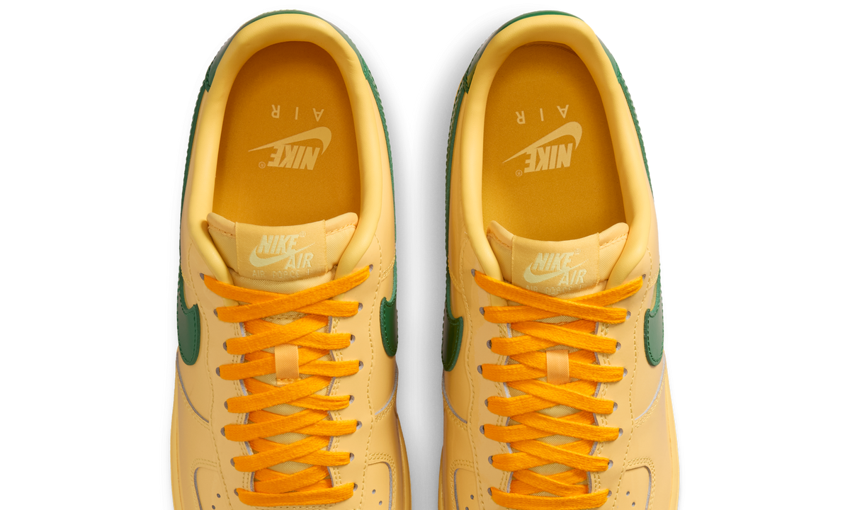 Overkicks - Nike Air Force 1 Low Patent Leather Topaz Gold Pine Green (IO4489-700) - vista superior