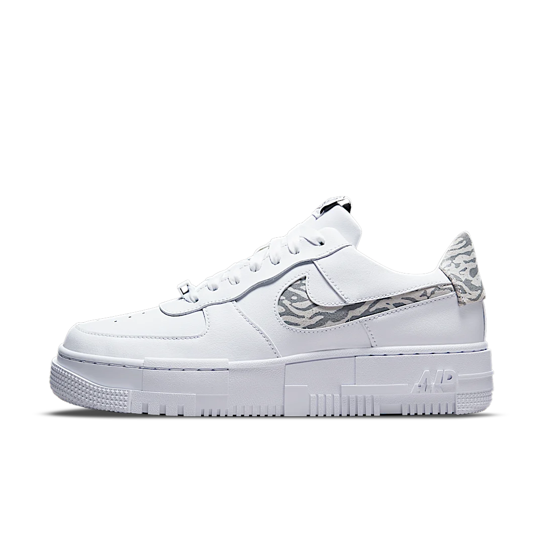 Overkicks - Nike Air Force 1 Low Pixel SE White Zebra (DH9632-100) - vista lateral