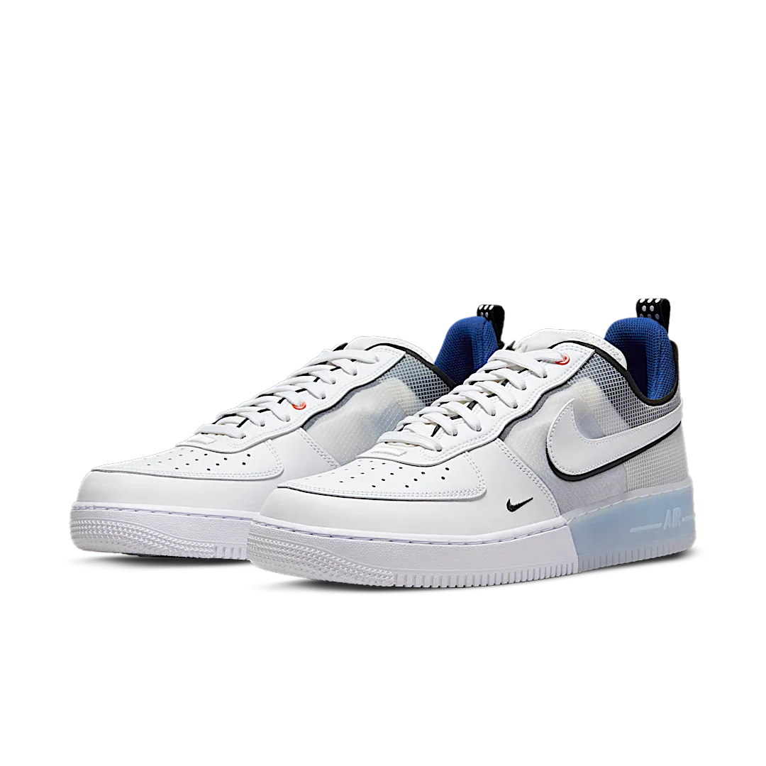 Overkicks - Nike Air Force 1 Low React Split White Photo Blue (DH7615-101) - vista trasera
