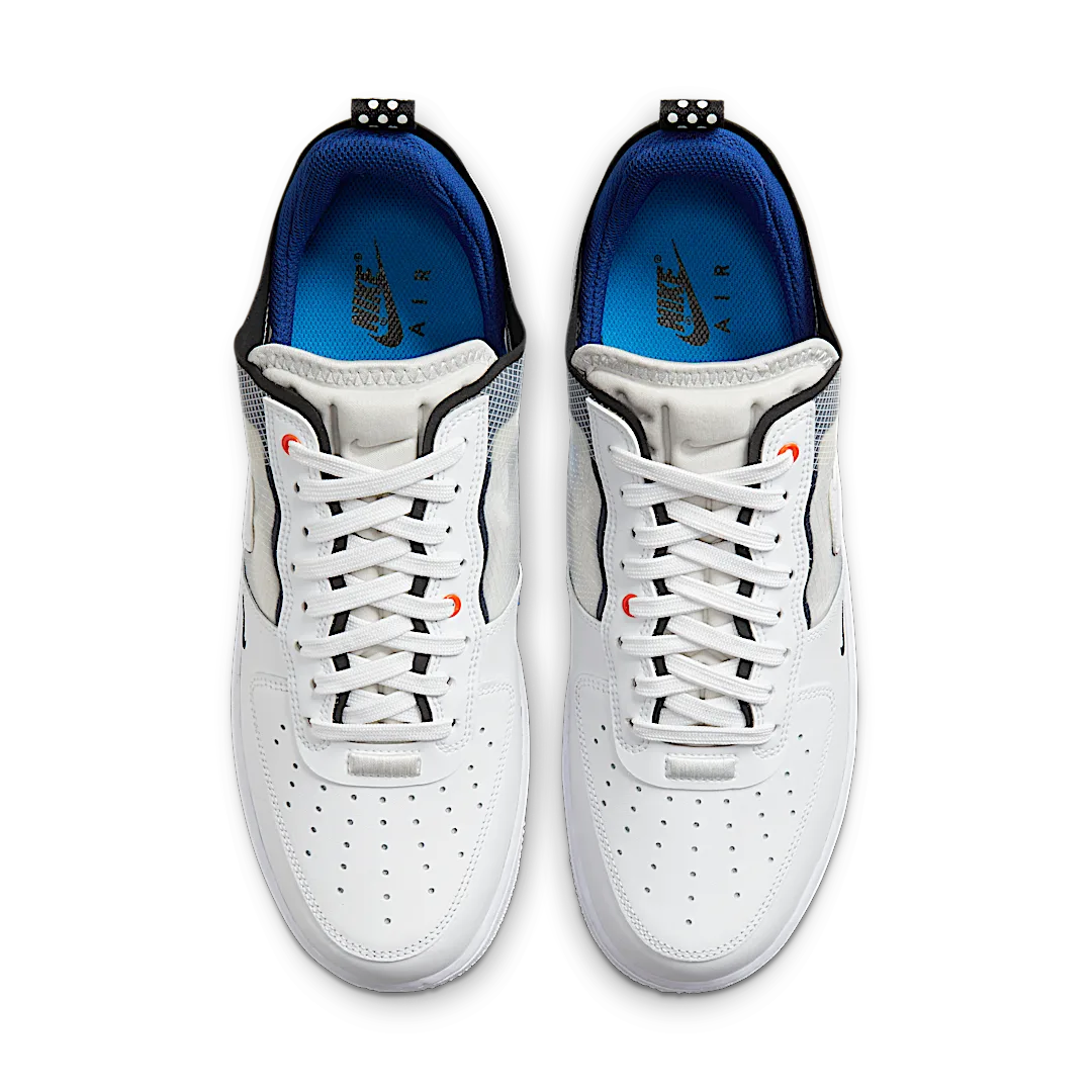 Overkicks - Nike Air Force 1 Low React Split White Photo Blue (DH7615-101) - par completo