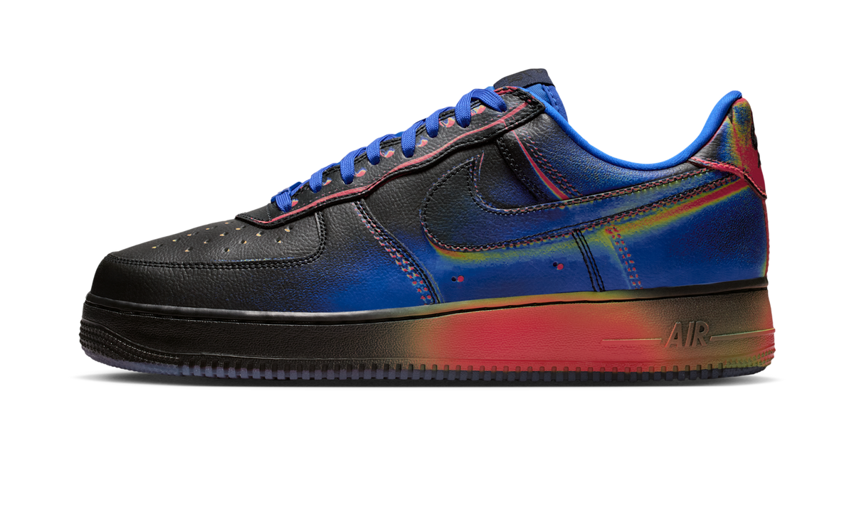 Overkicks - Nike Air Force 1 Low Retro Heat Map Black Racer Blue (IB6834-001) - vista lateral