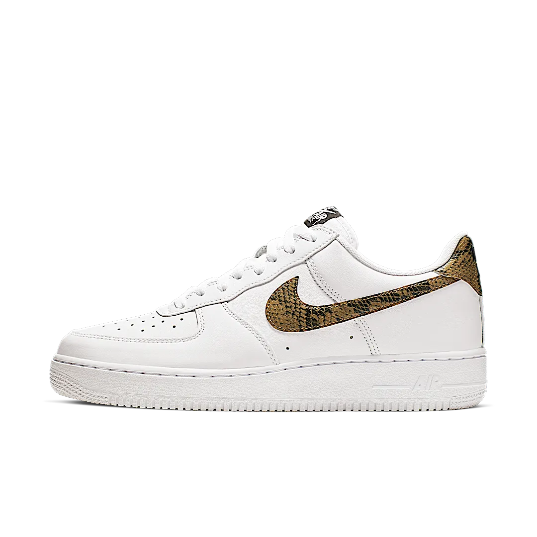 Overkicks - Nike Air Force 1 Low Retro Ivory Snake (AO1635-100) - vista lateral