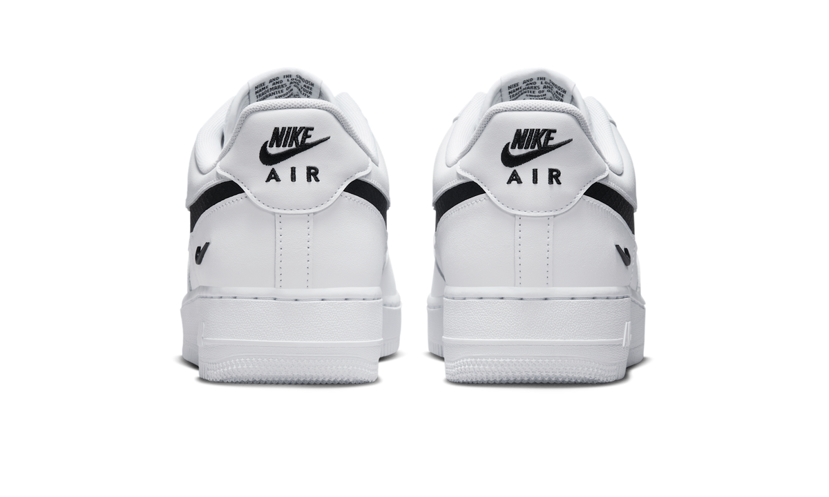 Overkicks - Nike Air Force 1 Low SE Nylon Swoosh White Black (IH4452-100) - detalle talón