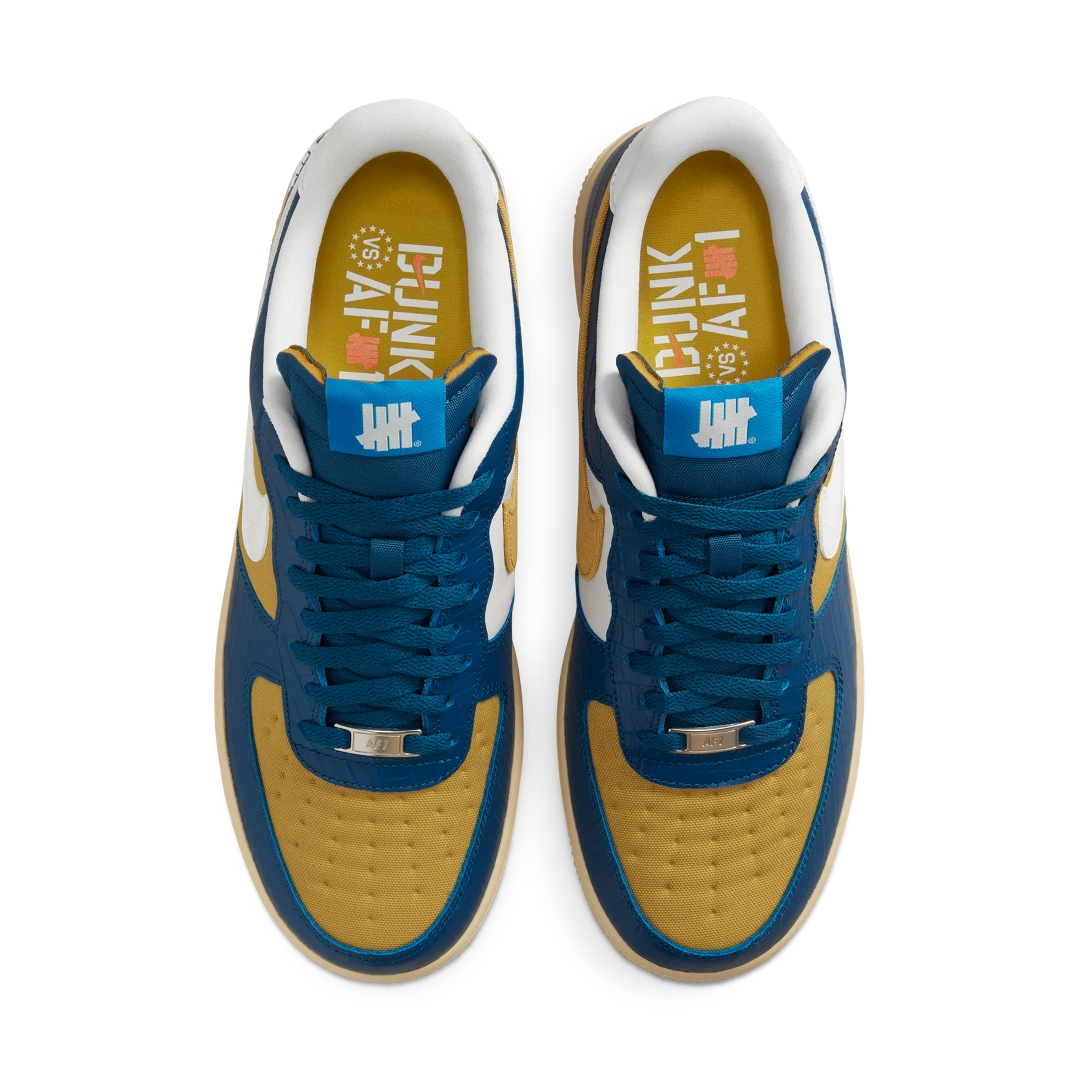 Overkicks - Nike Air Force 1 Low SP Undefeated 5 On It Blue Yellow Croc (DM8462-400) - par completo