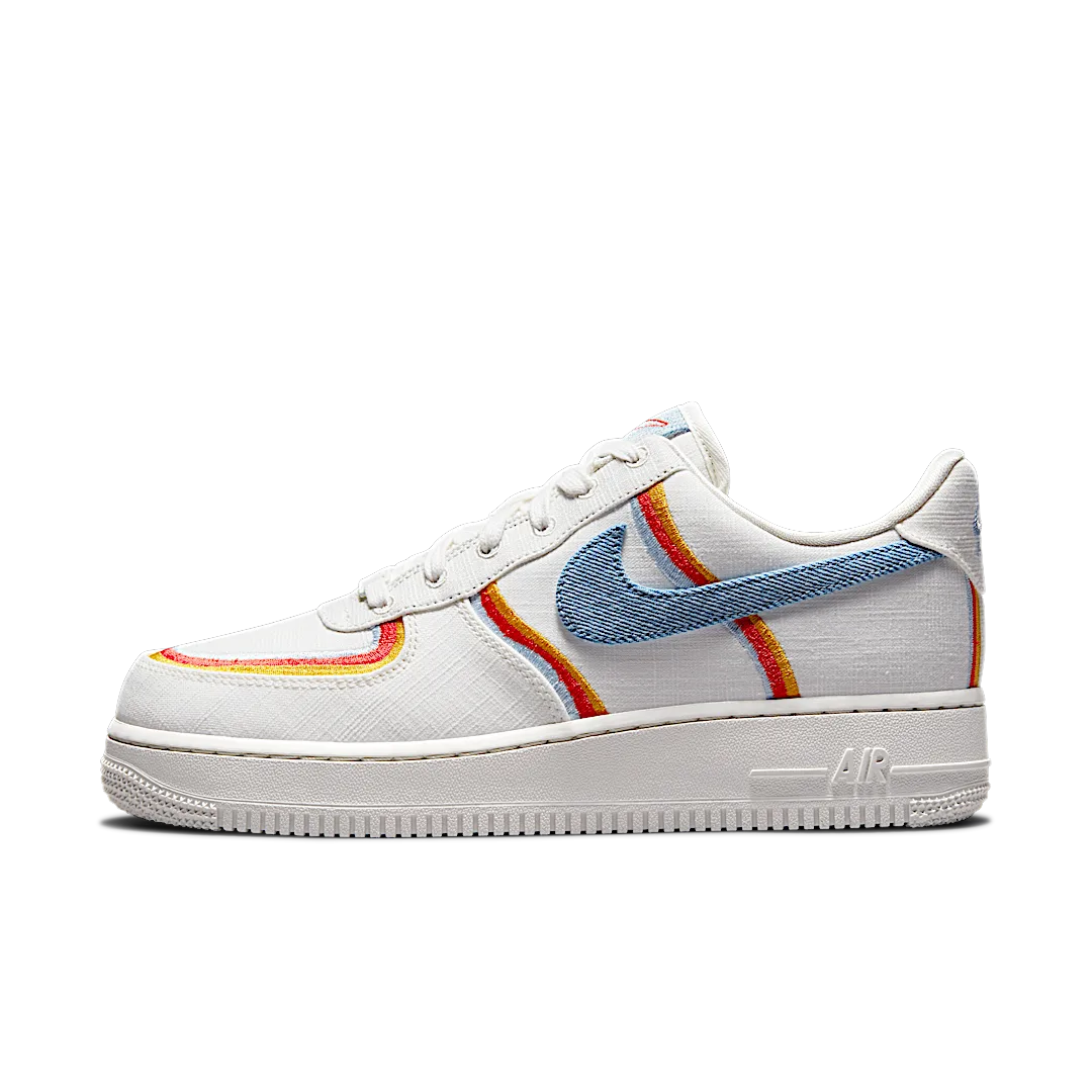 Overkicks - Nike Air Force 1 Low Sail Denim Swoosh (DJ4655-133) - vista lateral