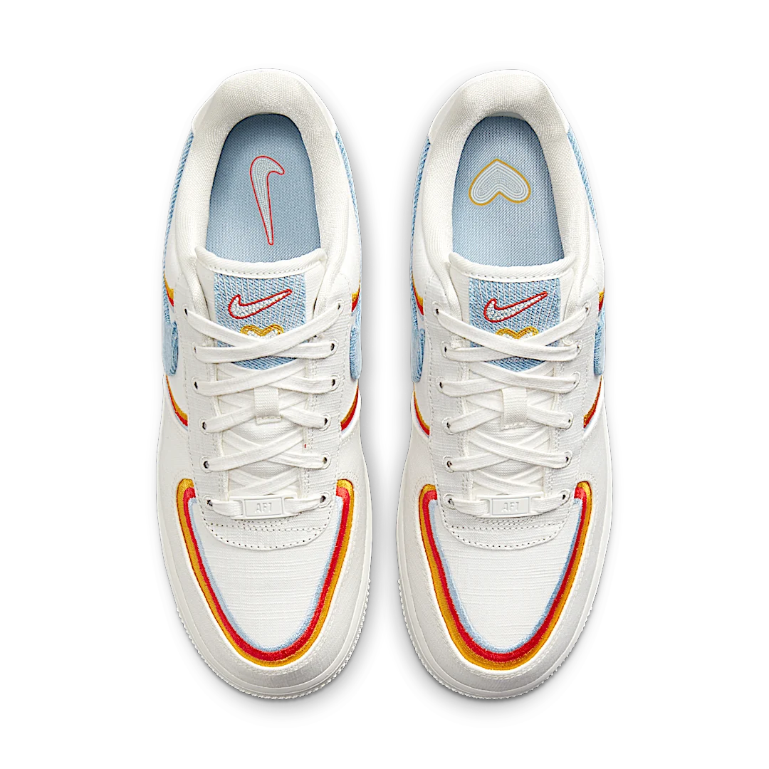 Overkicks - Nike Air Force 1 Low Sail Denim Swoosh (DJ4655-133) - par completo
