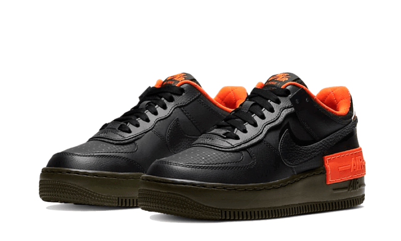 Overkicks - Nike Air Force 1 Low Shadow Black Hyper Crimson Cargo Khaki (CQ3317-001) - vista trasera