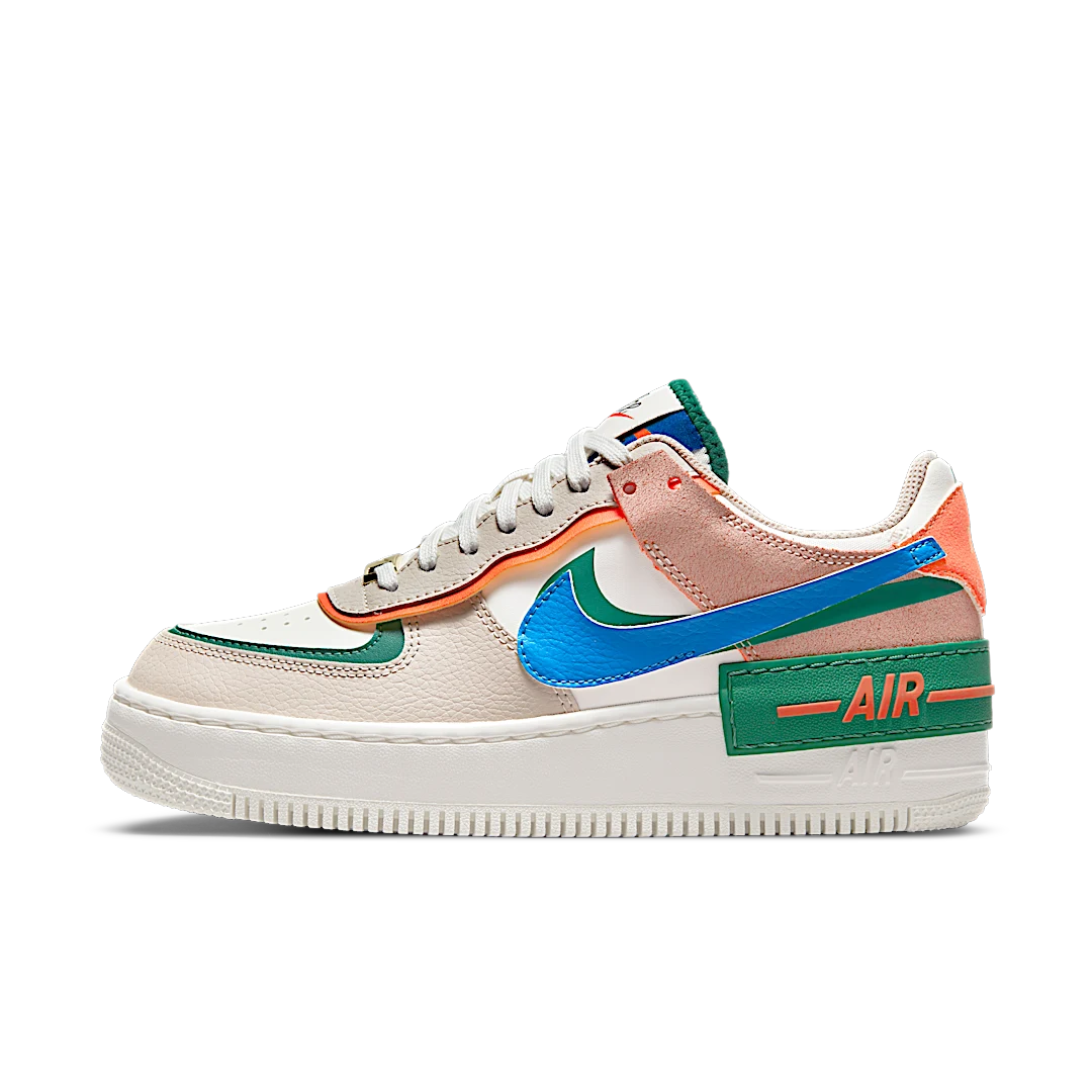 Overkicks - Nike Air Force 1 Low Shadow Sail Signal Blue Green (CI0919-109) - vista lateral