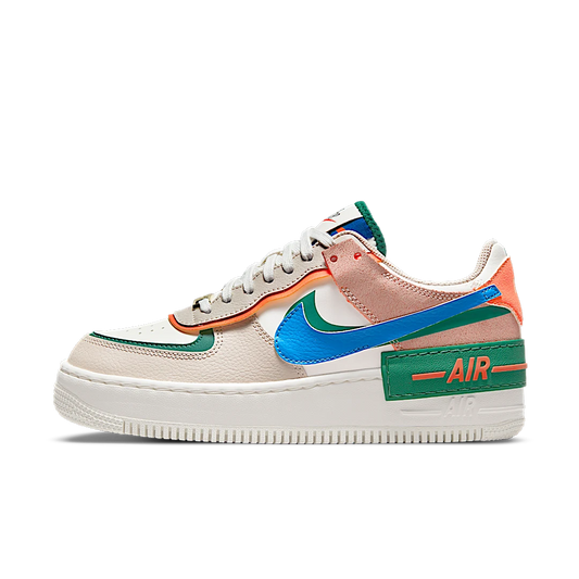 Overkicks - Nike Air Force 1 Low Shadow Sail Signal Blue Green (CI0919-109) - vista lateral