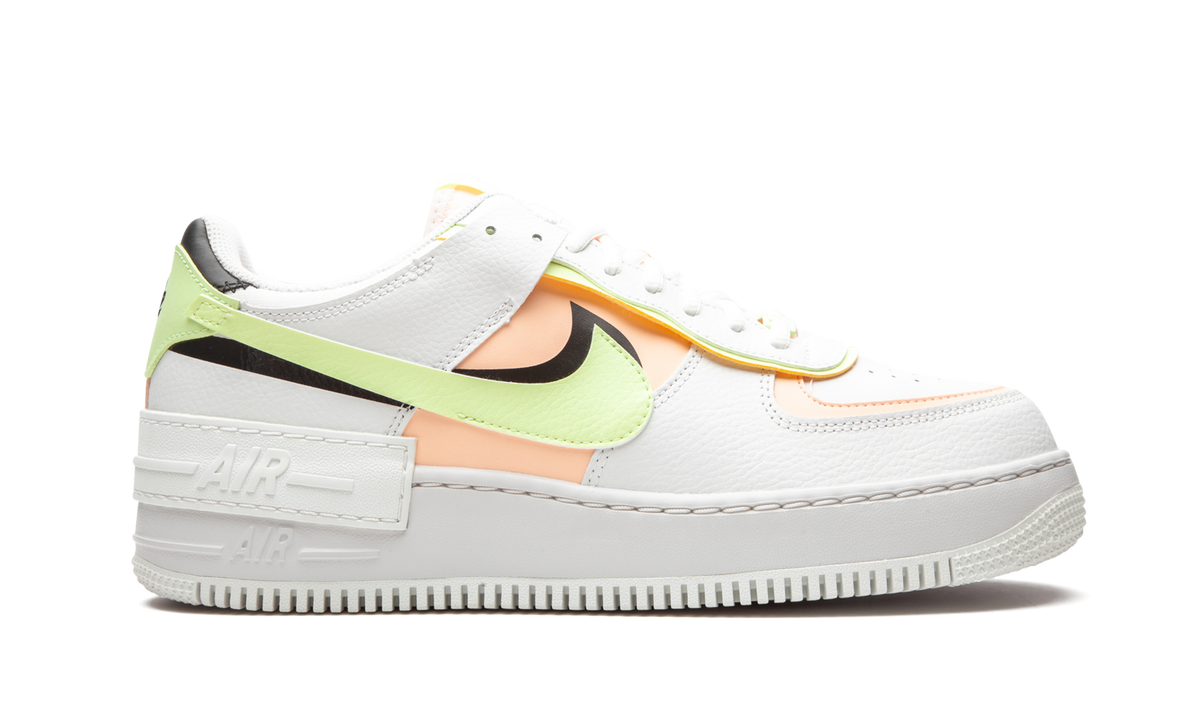 Overkicks - Nike Air Force 1 Low Shadow Summit White Barely Volt Crimson Tint (CI0919-107) - detalle talón