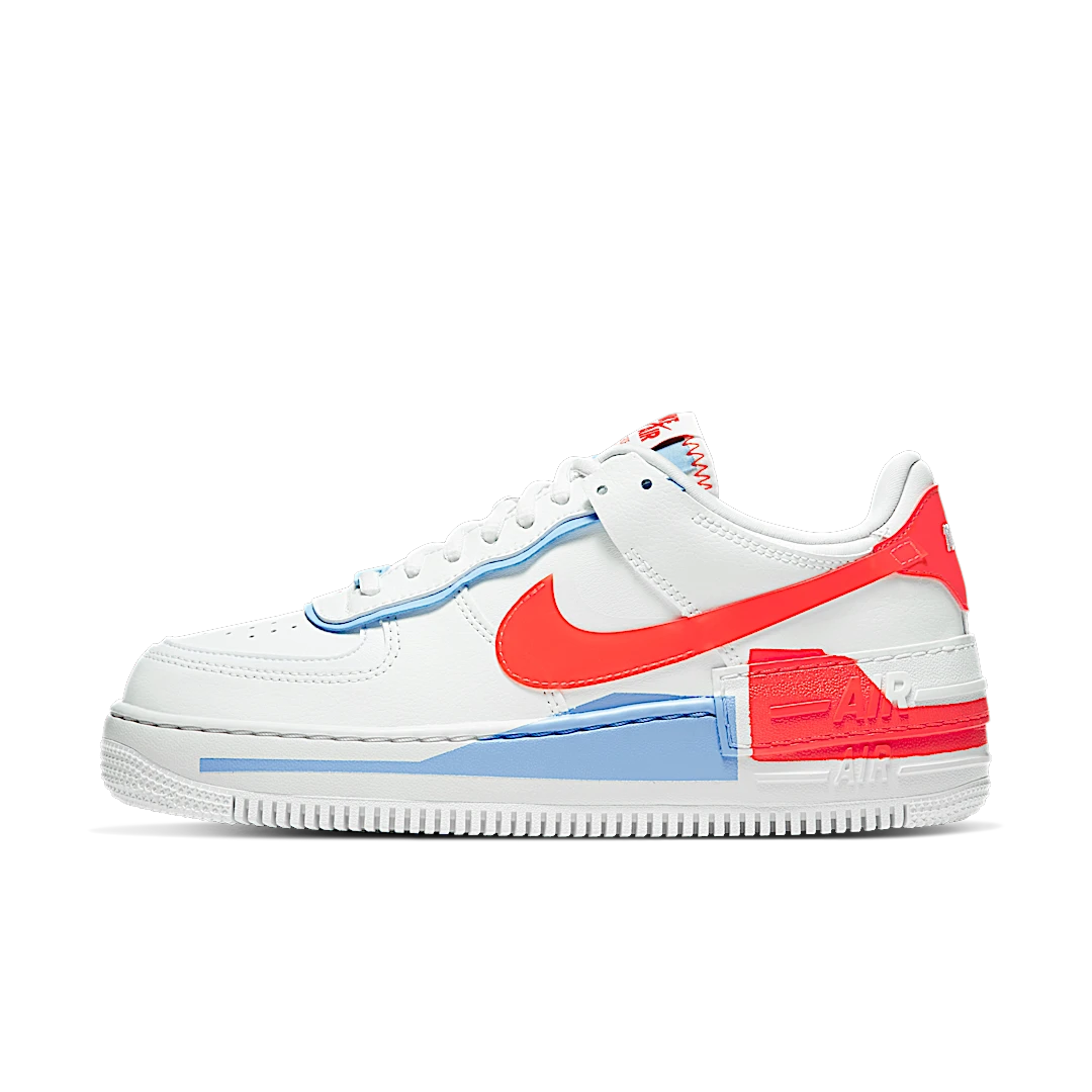 Overkicks - Nike Air Force 1 Low Shadow Summit White Team Orange (CQ9503-100) - vista lateral