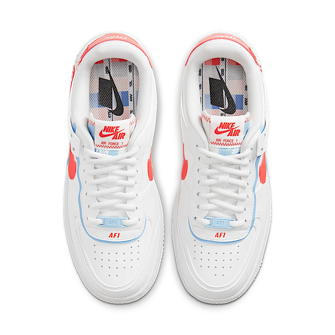 Overkicks - Nike Air Force 1 Low Shadow Summit White Team Orange (CQ9503-100) - par completo