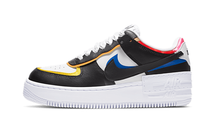 Overkicks - Nike Air Force 1 Low Shadow White Black Multi-Color (DC4462-100) - vista lateral