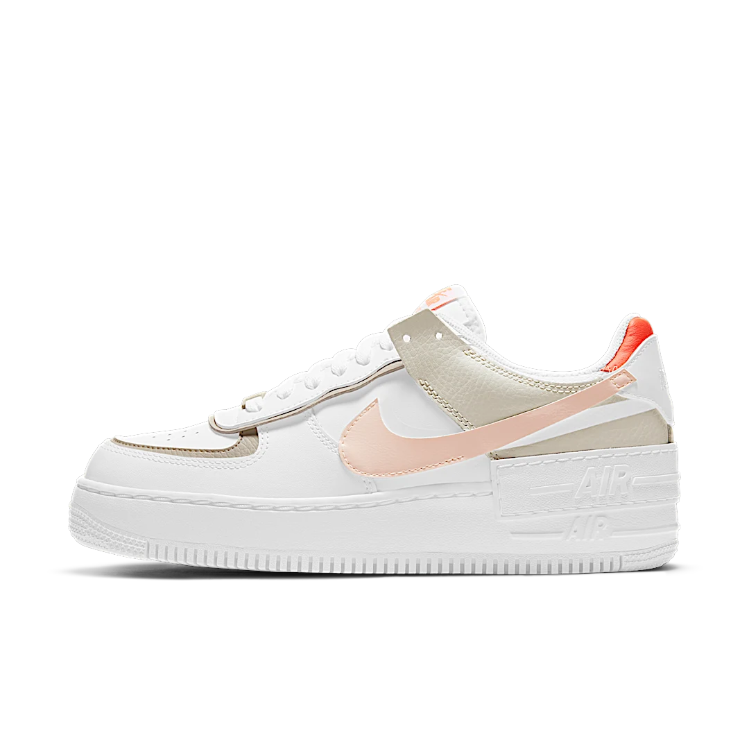 Overkicks - Nike Air Force 1 Low Shadow White Bright Mango (DH3896-100) - vista lateral