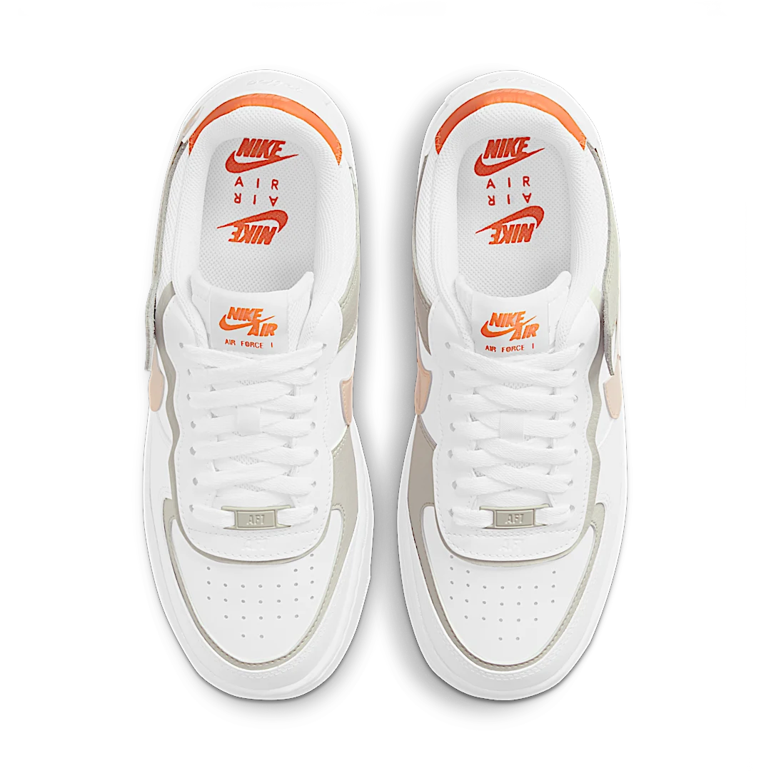 Overkicks - Nike Air Force 1 Low Shadow White Bright Mango (DH3896-100) - par completo