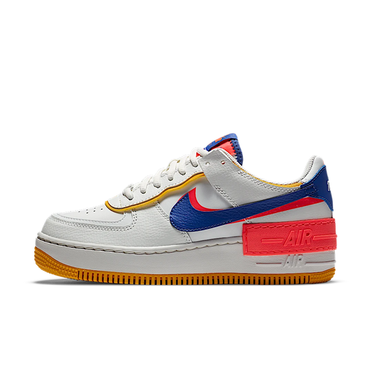 Overkicks - Nike Air Force 1 Low Shadow White Flash Crimson Astronomy Blue (CI0919-105) - vista lateral