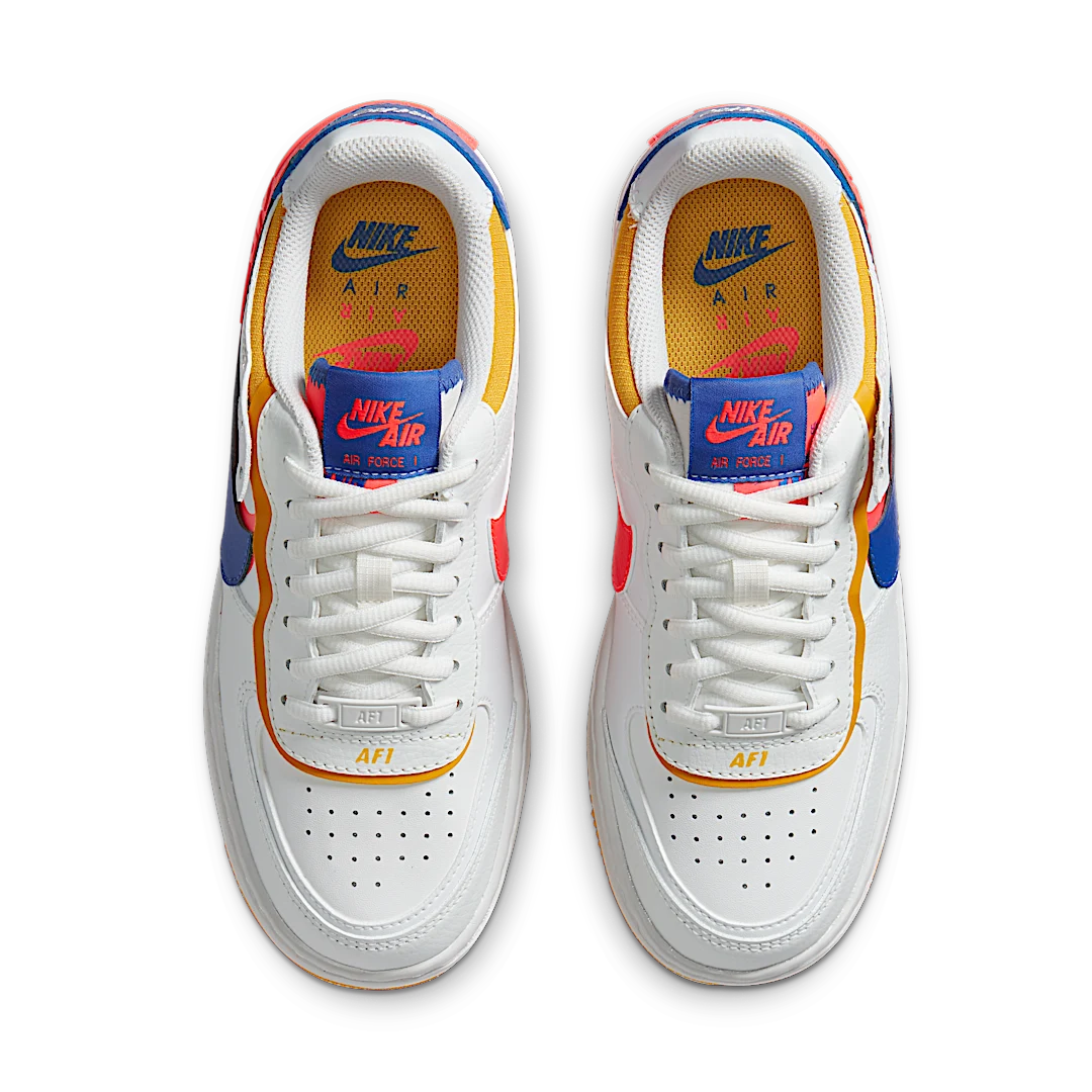Overkicks - Nike Air Force 1 Low Shadow White Flash Crimson Astronomy Blue (CI0919-105) - par completo
