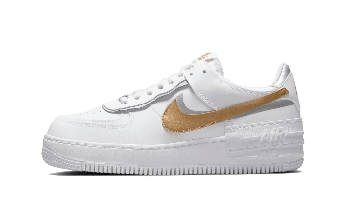 Overkicks - Nike Air Force 1 Low Shadow White Gold (DM3064-100) - vista lateral