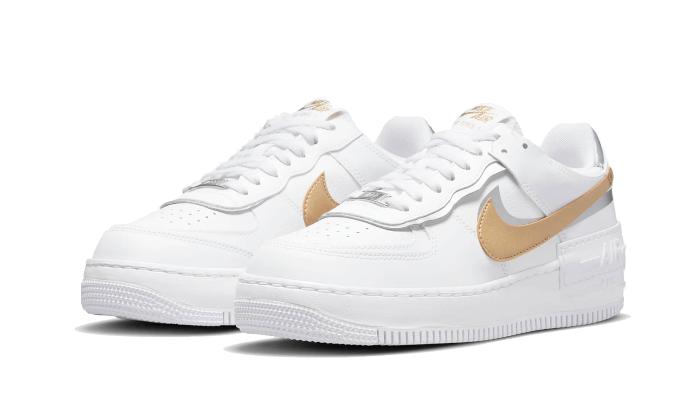 Overkicks - Nike Air Force 1 Low Shadow White Gold (DM3064-100) - vista trasera