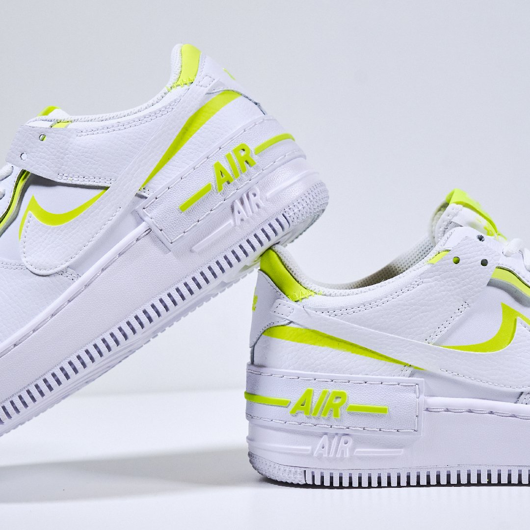 Overkicks - Nike Air Force 1 Low Shadow White Lemon (CI0919-104) - vista superior