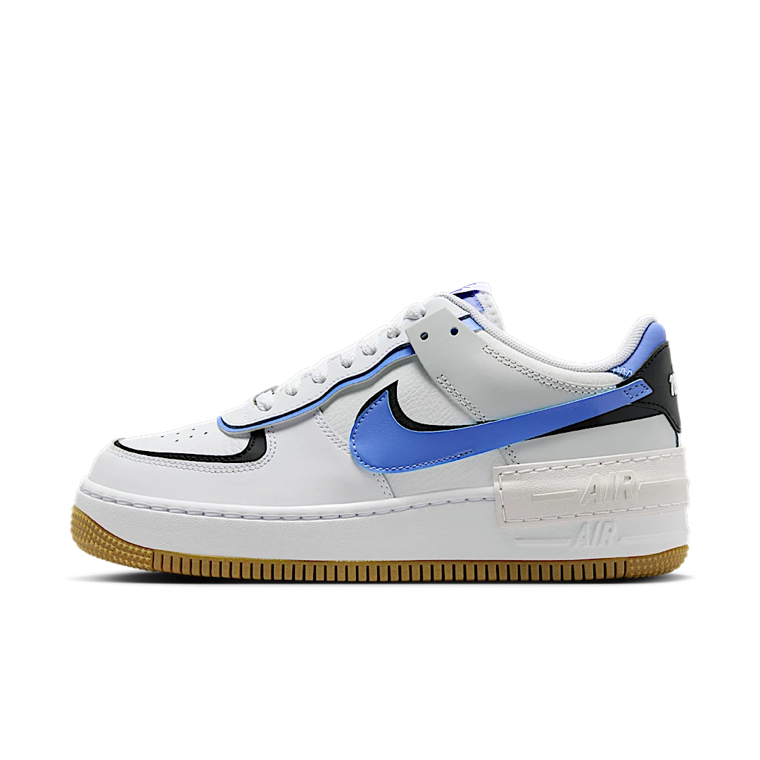 Overkicks - Nike Air Force 1 Low Shadow White Photon Dust Royal Pulse (DZ1847-109) - vista lateral